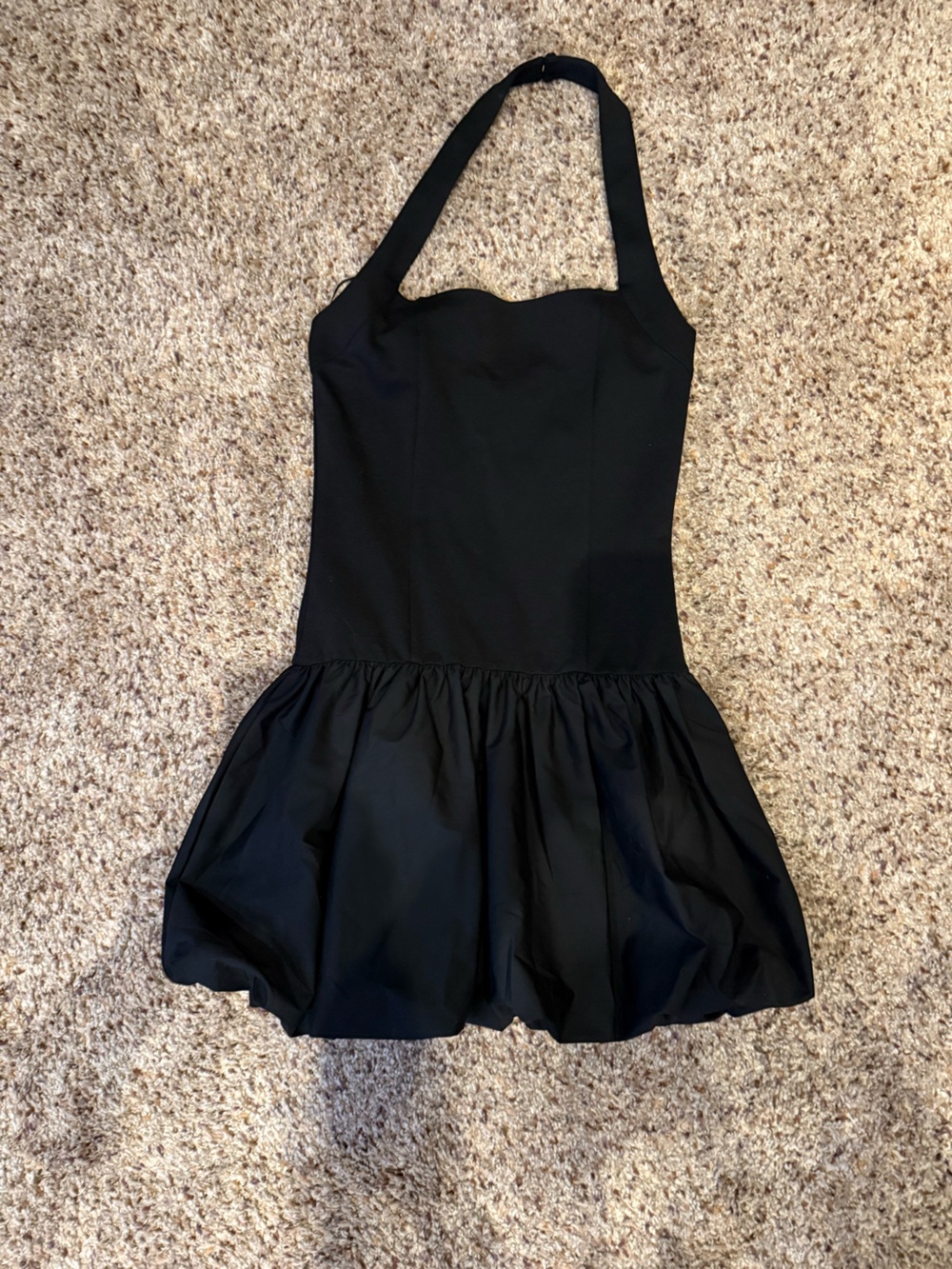 Black Women's Halter Bubble Dress